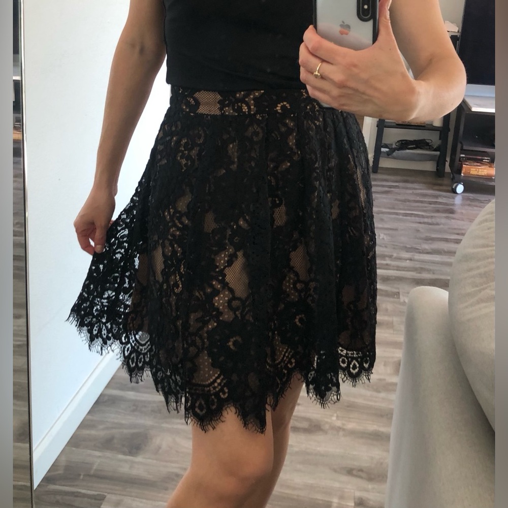 Black Lace Skirt Michael Kors Flare Mini Sexy Small